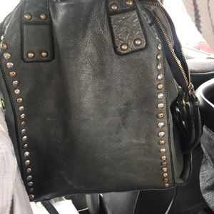 C. Z . Falconer real leather black handbag